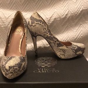 Vince Camuto Snake embossed leather heels